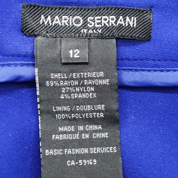 Mario Serrani Italy Skirt Womens 12 Blue A-Line Mini Button Tab Pockets Preppy - Picture 4 of 8